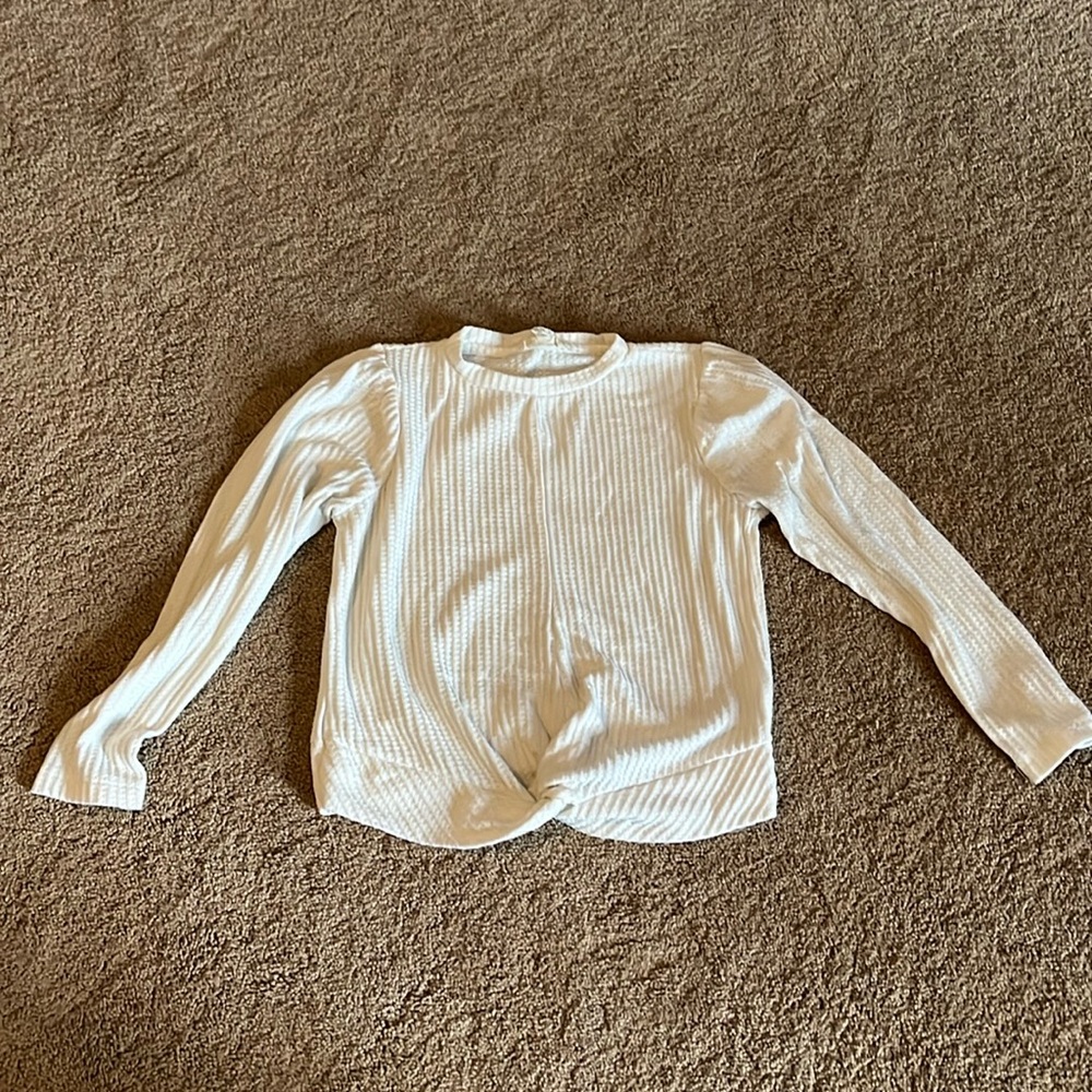 Jessica Simpson size 12 cream waffle knit long sleeve top